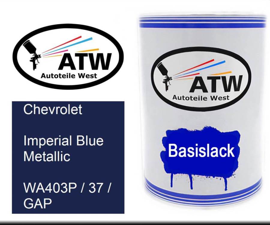 Chevrolet, Imperial Blue Metallic, WA403P / 37 / GAP: 500ml Lackdose, von ATW Autoteile West.